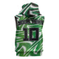 Custom Nigeria Football Sleeveless Zip Hoodie Sporty Super Eagles - African Pride