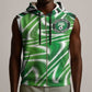 Custom Nigeria Football Sleeveless Zip Hoodie Sporty Super Eagles - African Pride
