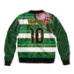 Custom South Africa Football Bomber Jacket King Protea with African Heritage Stripes Style