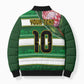 Custom South Africa Football Bomber Puffer Jacket King Protea with African Heritage Stripes Style