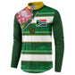 Custom South Africa Football Button Sweatshirt King Protea with African Heritage Stripes Style