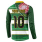 Custom South Africa Football Button Sweatshirt King Protea with African Heritage Stripes Style