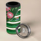 Custom South Africa Football 4 in 1 Can Cooler Tumbler King Protea with African Heritage Stripes Style