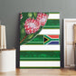 South Africa Football Canvas Wall Art King Protea with African Heritage Stripes Style