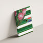 South Africa Football Canvas Wall Art King Protea with African Heritage Stripes Style