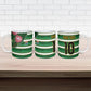 Custom South Africa Football Ceramic Mug King Protea with African Heritage Stripes Style