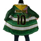 Custom South Africa Football Cloak King Protea with African Heritage Stripes Style