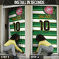Custom South Africa Football Door Cover King Protea with African Heritage Stripes Style