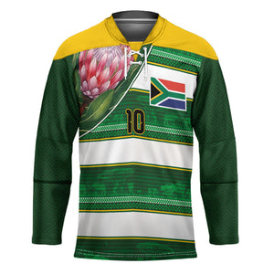 Custom South Africa Football Hockey Jersey King Protea with African Heritage Stripes Style