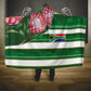South Africa Football Hooded Blanket King Protea with African Heritage Stripes Style