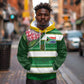 Custom South Africa Football Hoodie King Protea with African Heritage Stripes Style