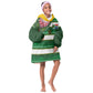 Custom South Africa Football Kid Wearable Blanket Hoodie King Protea with African Heritage Stripes Style