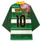 Custom South Africa Football Kimono King Protea with African Heritage Stripes Style