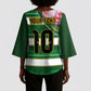 Custom South Africa Football Kimono Sleeve Blouse King Protea with African Heritage Stripes Style