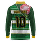 Custom South Africa Football Long Sleeve Polo Shirt King Protea with African Heritage Stripes Style