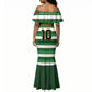 Custom South Africa Football Mermaid Dress King Protea with African Heritage Stripes Style