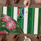 South Africa Football Puzzle King Protea with African Heritage Stripes Style