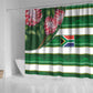 South Africa Football Shower Curtain King Protea with African Heritage Stripes Style