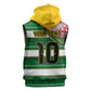 Custom South Africa Football Sleeveless Hoodie King Protea with African Heritage Stripes Style