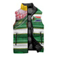 Custom South Africa Football Sleeveless Puffer Jacket King Protea with African Heritage Stripes Style