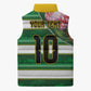 Custom South Africa Football Sleeveless Puffer Jacket King Protea with African Heritage Stripes Style