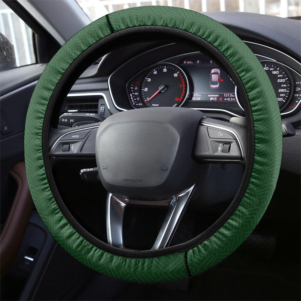 South Africa Football Steering Wheel Cover King Protea with African Heritage Stripes Style