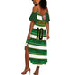 Custom South Africa Football Summer Maxi Dress King Protea with African Heritage Stripes Style