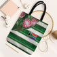 South Africa Football Tote Bag King Protea with African Heritage Stripes Style