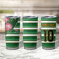 Custom South Africa Football Tumbler Cup King Protea with African Heritage Stripes Style