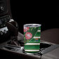 Custom South Africa Football Tumbler Cup King Protea with African Heritage Stripes Style