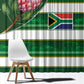 South Africa Football Window Curtain King Protea with African Heritage Stripes Style
