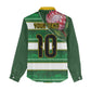 Custom South Africa Football Women Casual Shirt King Protea with African Heritage Stripes Style
