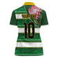 Custom South Africa Football Women Polo Shirt King Protea with African Heritage Stripes Style