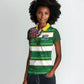 Custom South Africa Football Women Polo Shirt King Protea with African Heritage Stripes Style