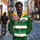 Custom South Africa Football Zip Hoodie King Protea with African Heritage Stripes Style