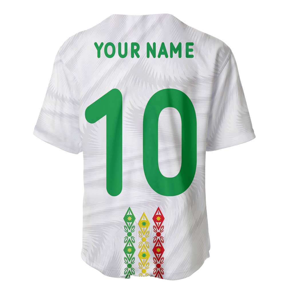 Custom Senegal Football Baseball Jersey Tricolor African Stripes Motif Sporty Style - African Pride