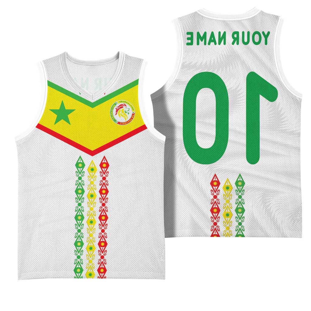 Custom Senegal Football Basketball Jersey Tricolor African Stripes Motif Sporty Style - African Pride