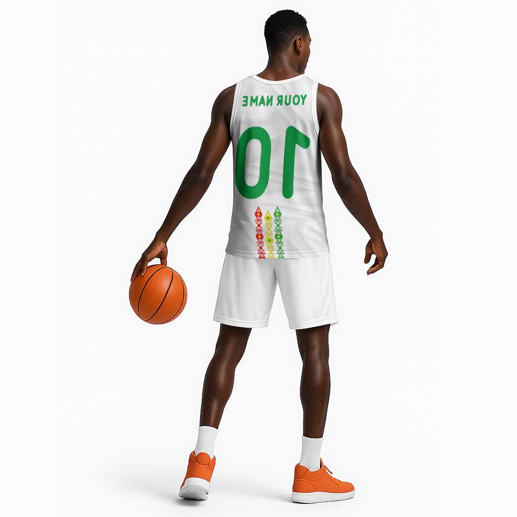Custom Senegal Football Basketball Jersey Tricolor African Stripes Motif Sporty Style - African Pride