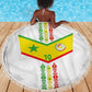 Custom Senegal Football Beach Blanket Tricolor African Stripes Motif Sporty Style - African Pride