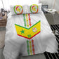 Custom Senegal Football Bedding Set Tricolor African Stripes Motif Sporty Style - African Pride