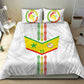 Custom Senegal Football Bedding Set Tricolor African Stripes Motif Sporty Style - African Pride