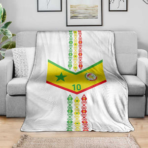 Custom Senegal Football Blanket Tricolor African Stripes Motif Sporty Style - African Pride