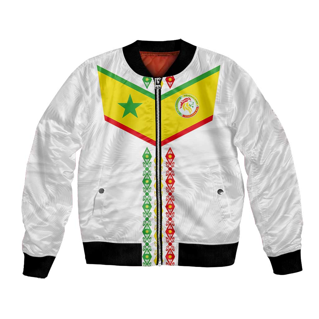 Custom Senegal Football Bomber Jacket Tricolor African Stripes Motif Sporty Style - African Pride