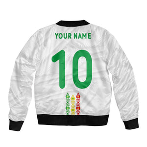Custom Senegal Football Bomber Jacket Tricolor African Stripes Motif Sporty Style - African Pride