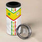 Custom Senegal Football 4 in 1 Can Cooler Tumbler Tricolor African Stripes Motif Sporty Style - African Pride