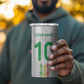 Custom Senegal Football 4 in 1 Can Cooler Tumbler Tricolor African Stripes Motif Sporty Style - African Pride