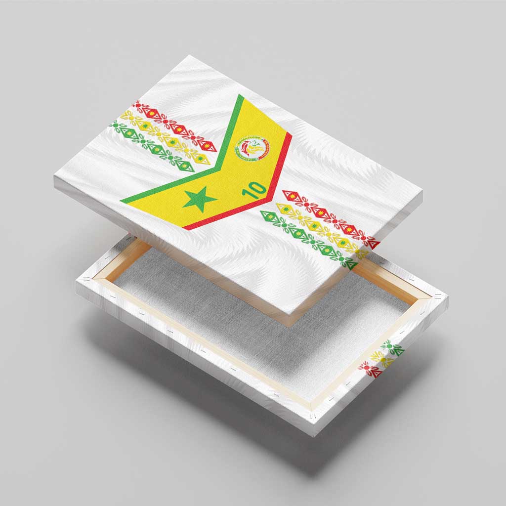 Custom Senegal Football Canvas Wall Art Tricolor African Stripes Motif Sporty Style - African Pride