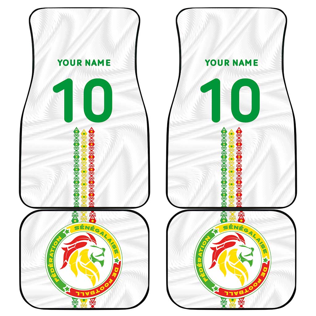 Custom Senegal Football Car Mats Tricolor African Stripes Motif Sporty Style - African Pride