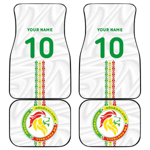 Custom Senegal Football Car Mats Tricolor African Stripes Motif Sporty Style - African Pride