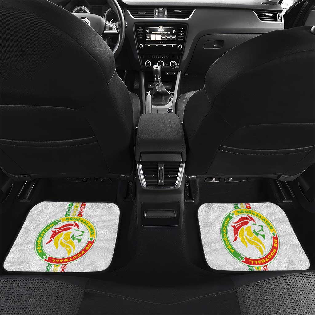 Custom Senegal Football Car Mats Tricolor African Stripes Motif Sporty Style - African Pride